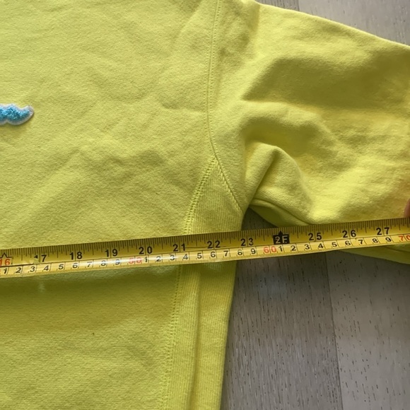 Champion Reverse Weave Yellow Crew Sweatshirt Pullover size L logo spell out - Picture 9 of 11